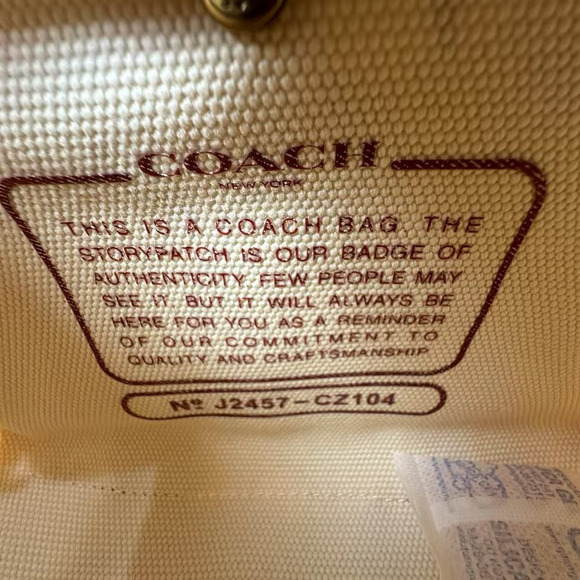 COACH Cargo Tote Bag 20 Crossbody With Cherry Print In Canvas/Chalk Multi CZ104 - Picture 8 of 10